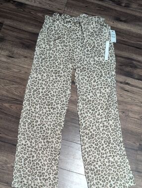 NWT Nordstrom Leopard Print Wide-Leg Drawstring Lounge Pants